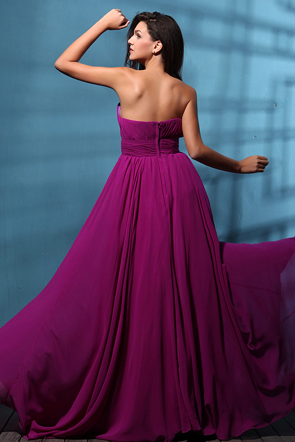 Feminine Floor Length A-line Formal Gown - Click Image to Close